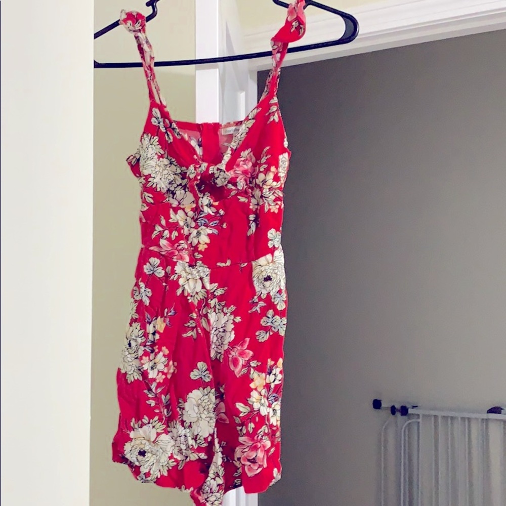 Charlotte Russe Pink Floral Romper